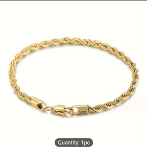 Elegant 18K Gold Plated Rope Chain Bracelet